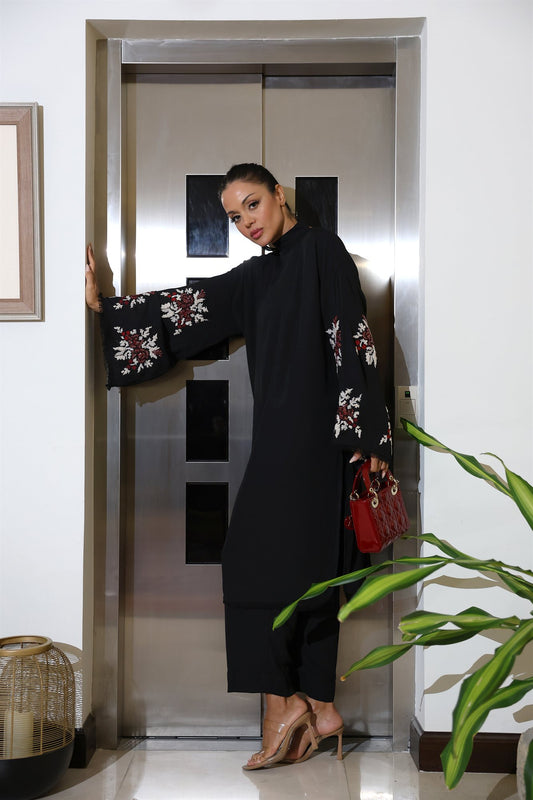 Black Multi-Colour Sequin Embellished Co-ord Set