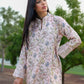 Blush Silk Floral Co-ord Set with Cutwork