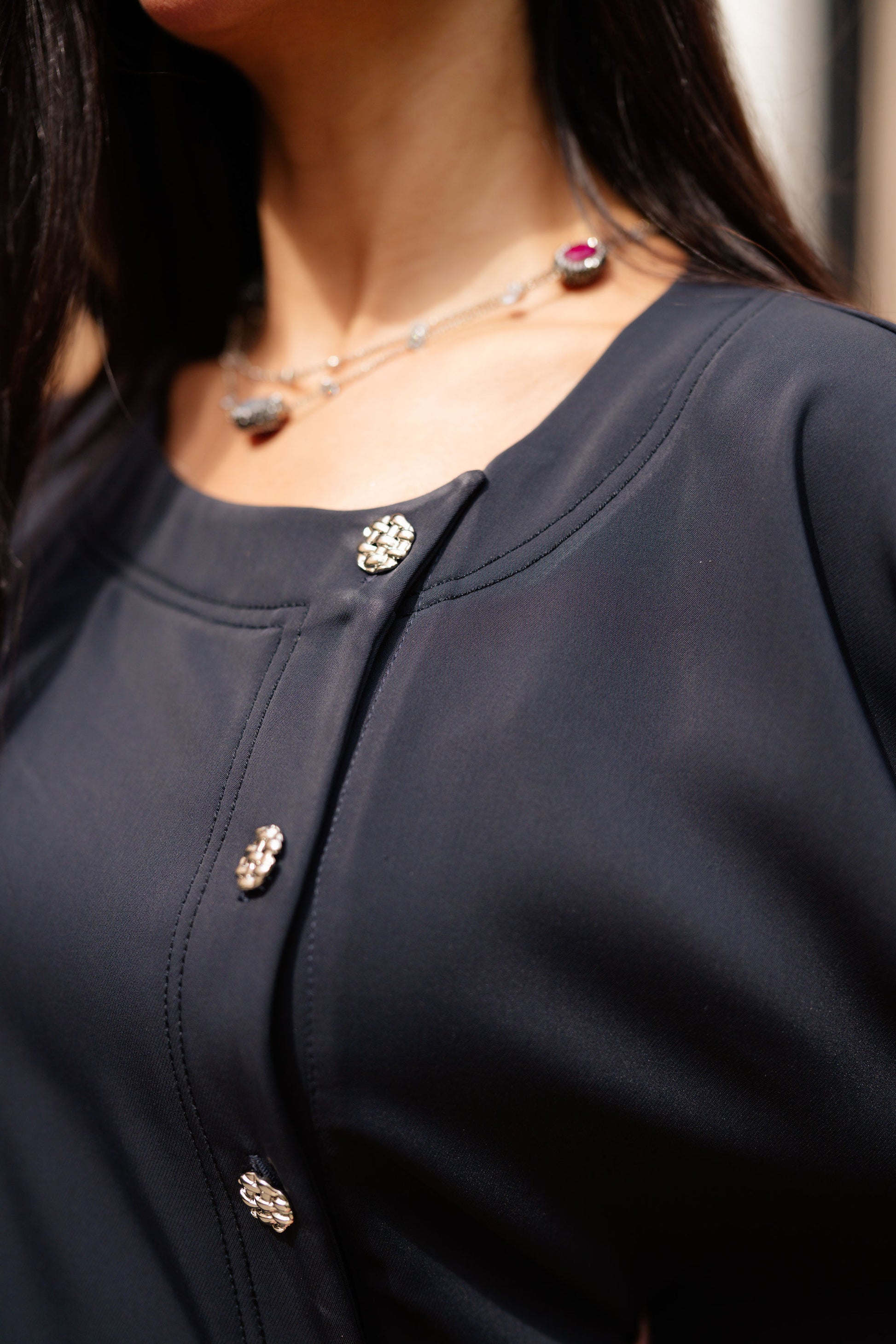 Charcoal Jewel-Button Co-ord