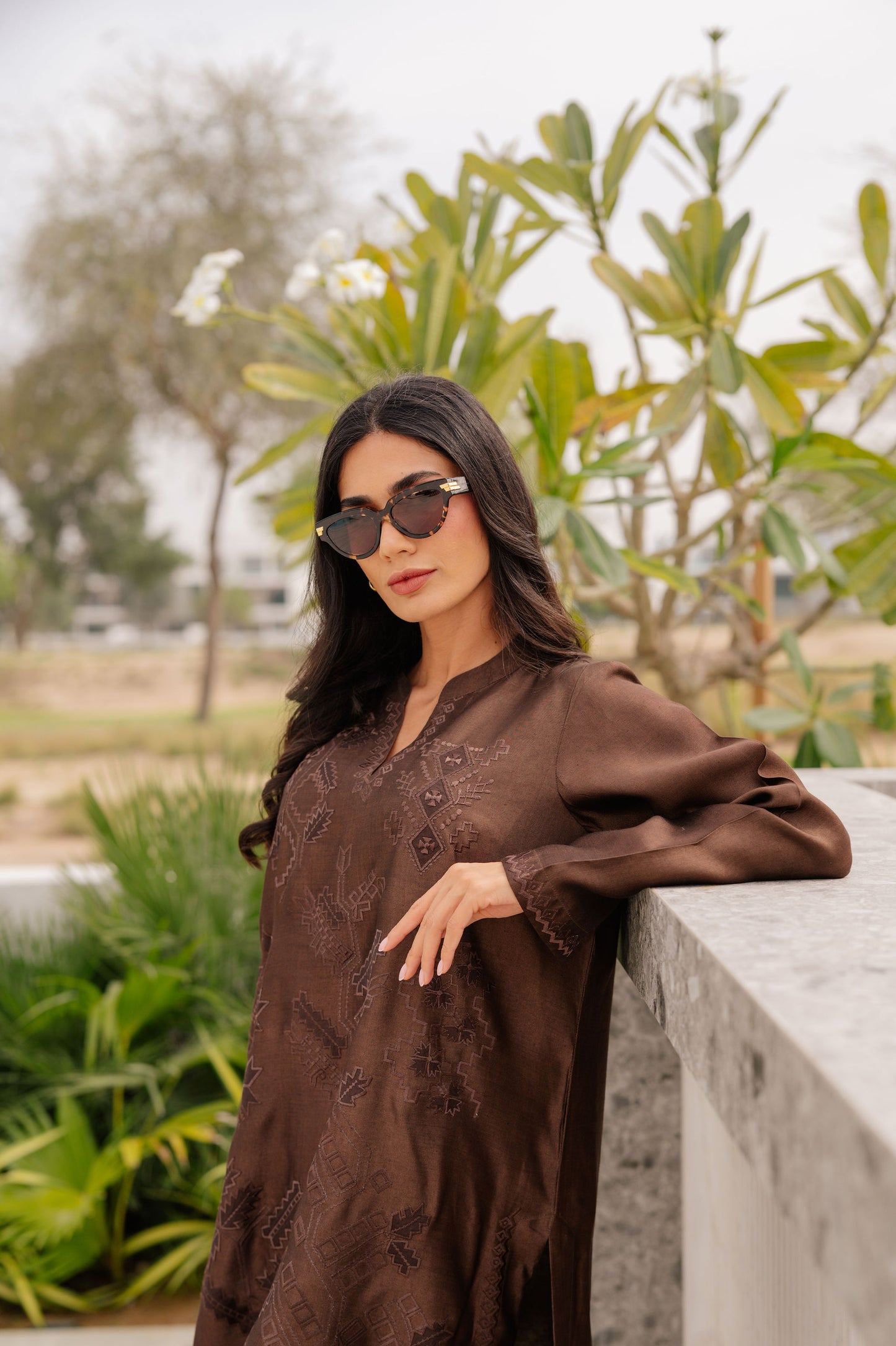Coffee Tonal Silk Set