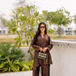Coffee Tonal Silk Set