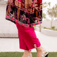Fuchsia Pink Floral Palachi Velvet Box Shirt with Balloon Pants