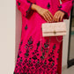 Fuchsia Mirrorwork Silk Suit