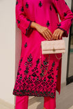 Fuchsia Mirrorwork Silk Suit