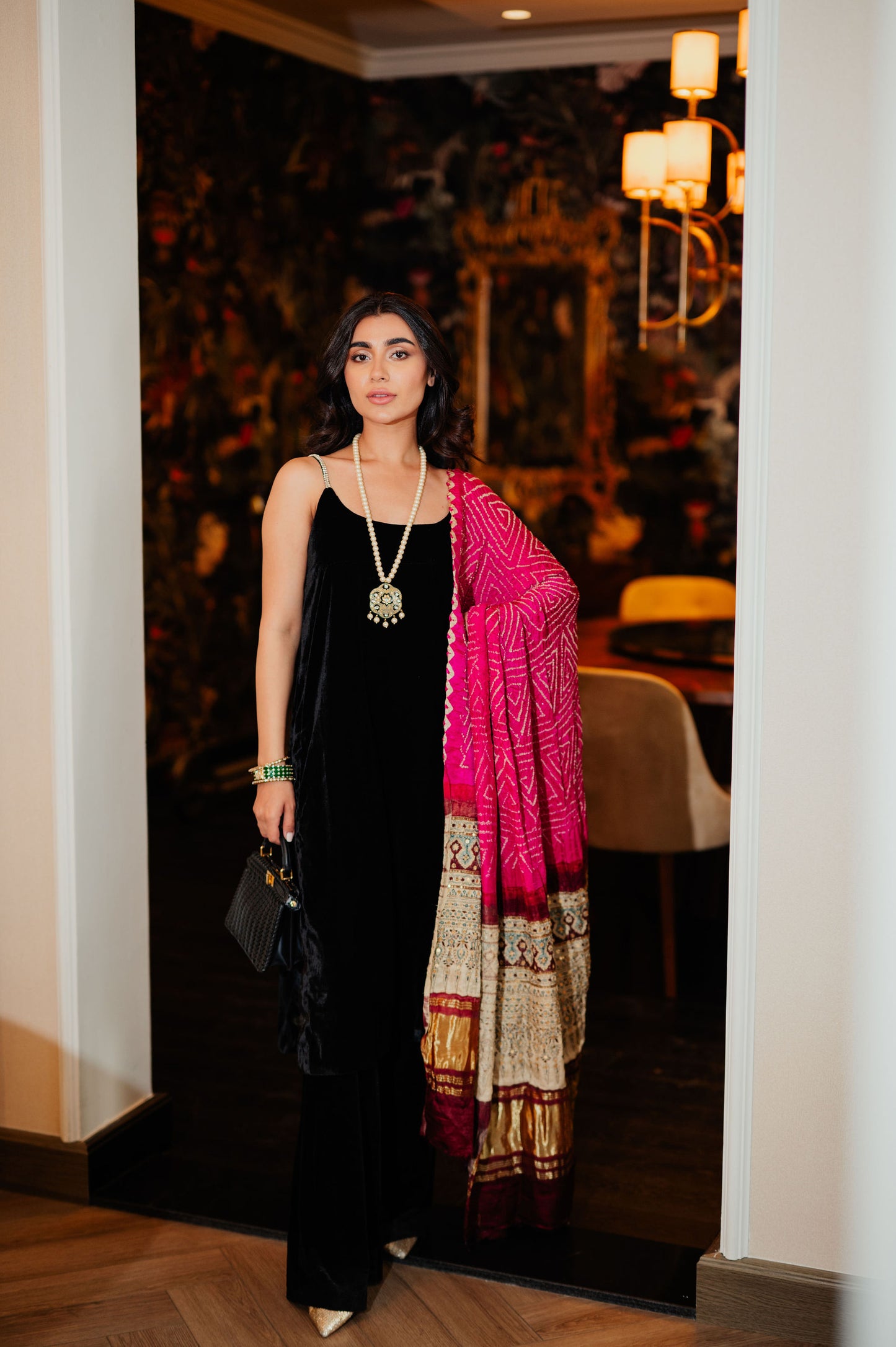 Black Velvet Bandhani Edit