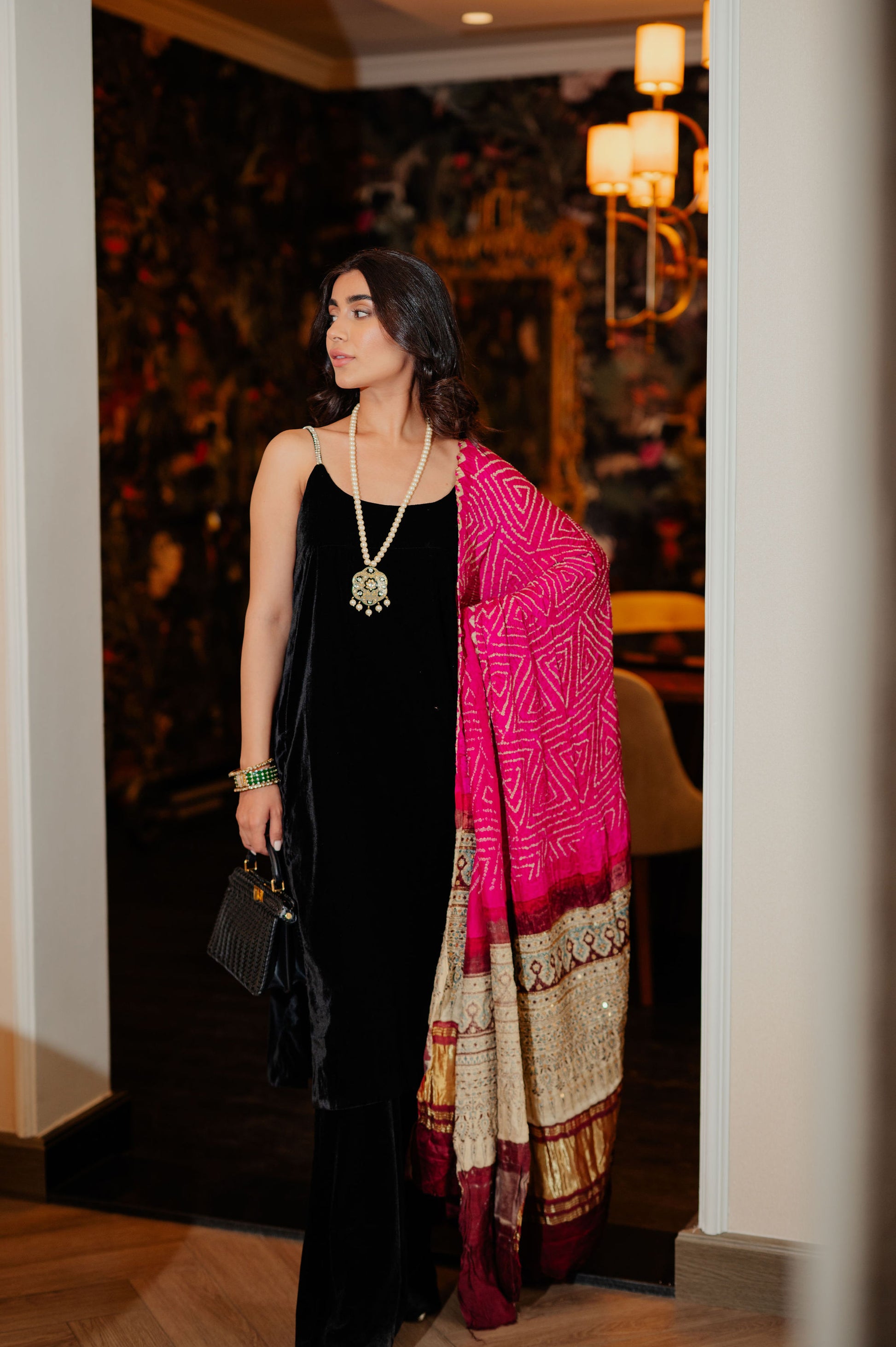 Black Velvet Bandhani Edit