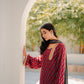 Maroon Ajrakh Silk Suit
