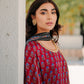 Maroon Ajrakh Silk Suit