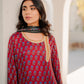 Maroon Ajrakh Silk Suit