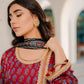 Maroon Ajrakh Silk Suit
