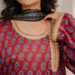 Maroon Ajrakh Silk Suit