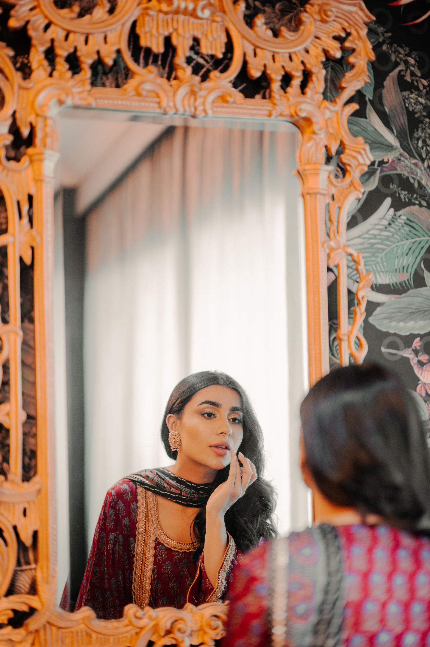 Maroon Ajrakh Silk Suit