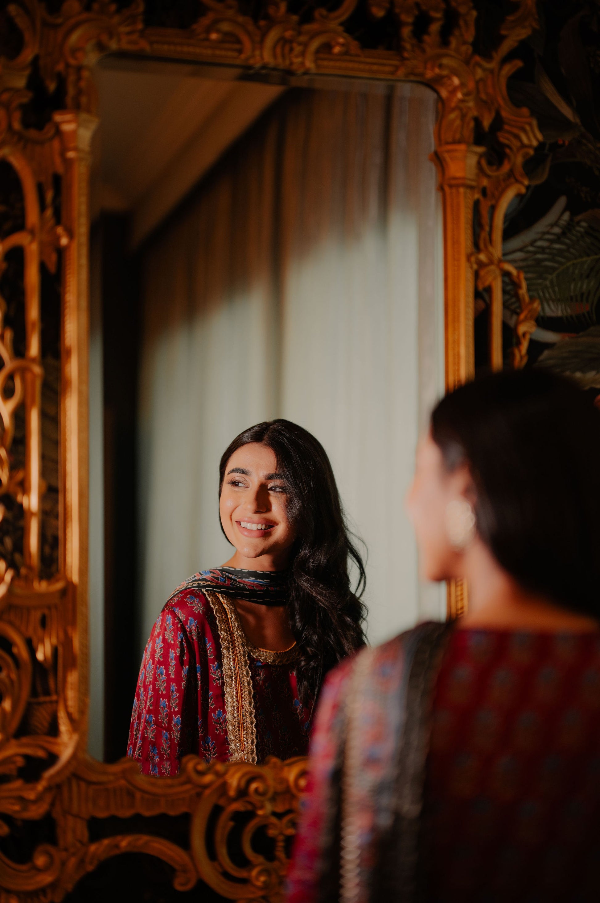 Maroon Ajrakh Silk Suit