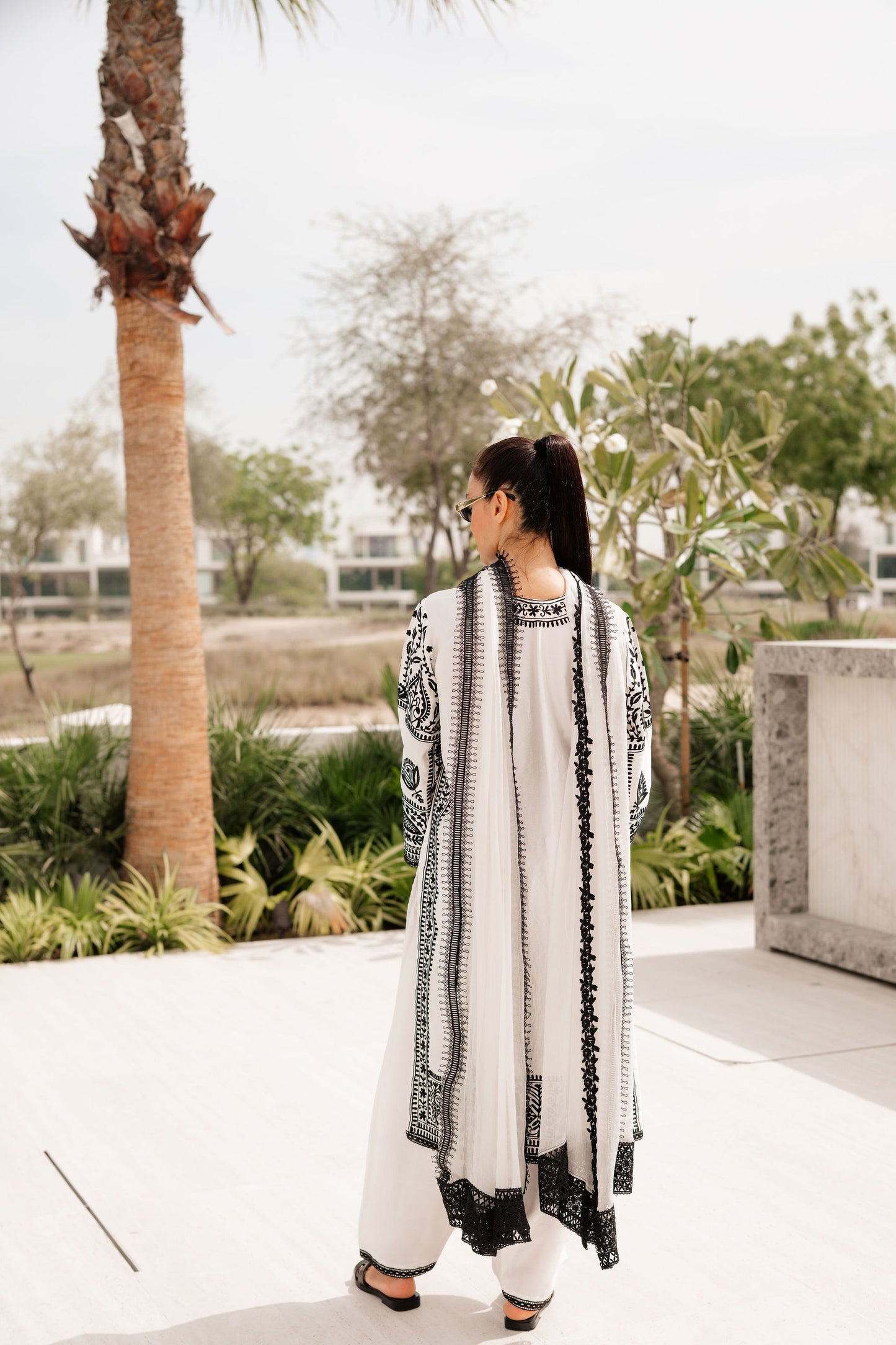 Ivory Paisley Silk Suit