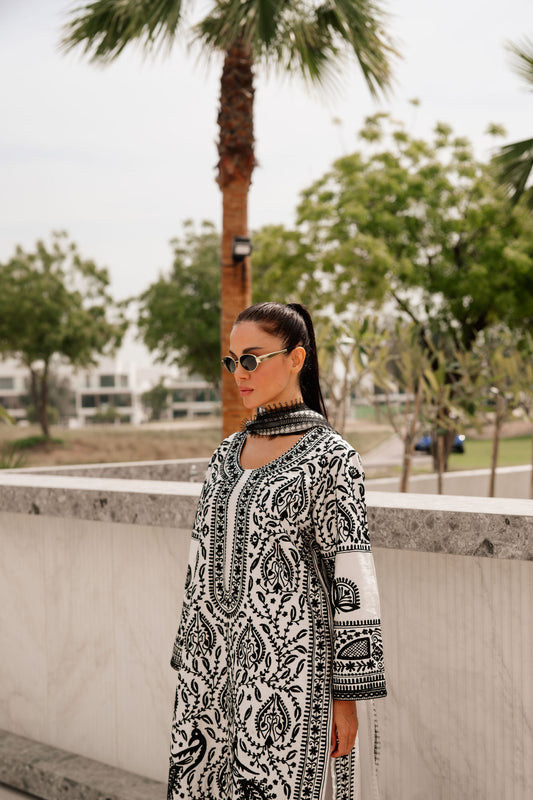 Ivory Paisley Silk Suit