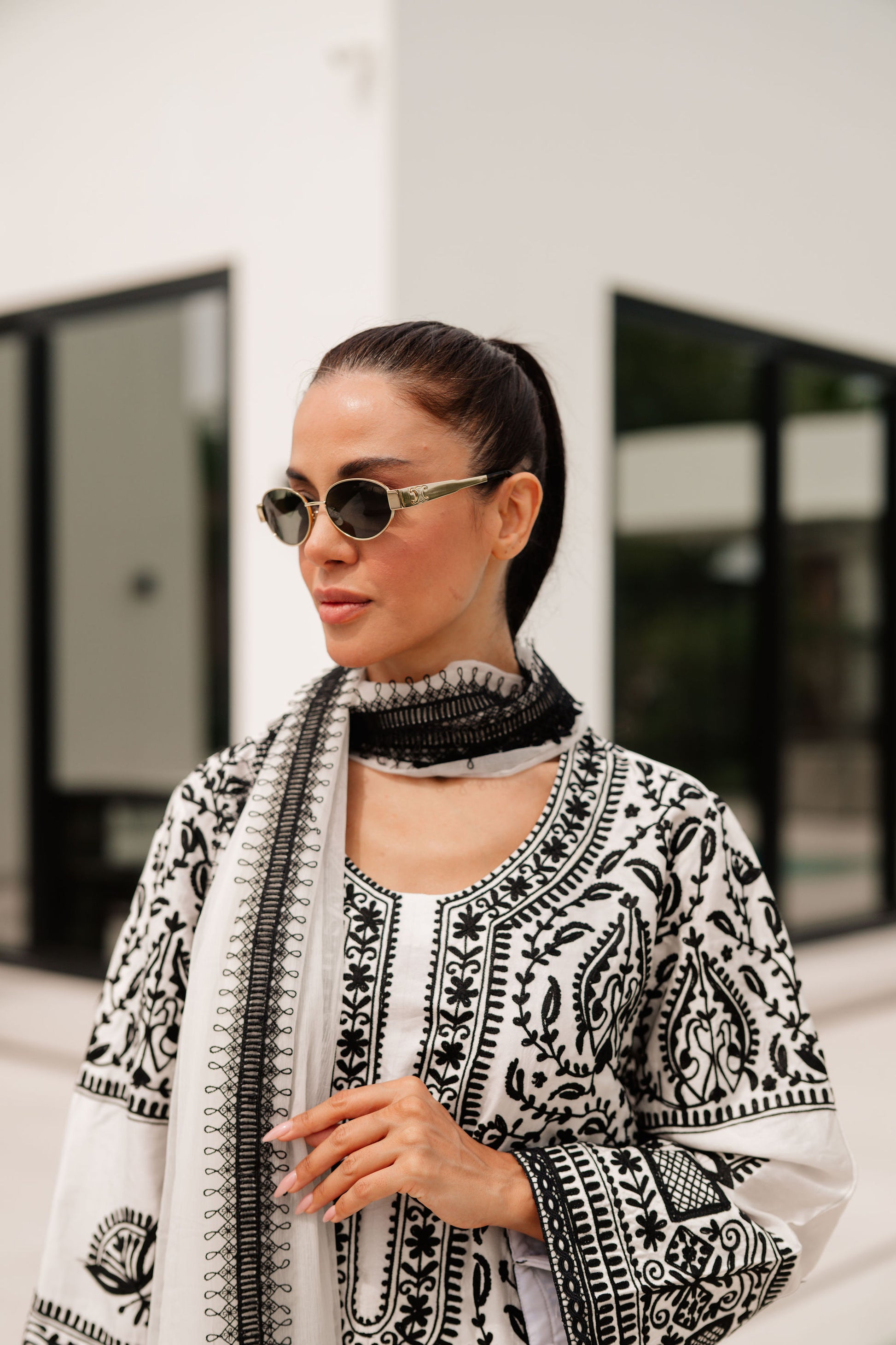 Ivory Paisley Silk Suit