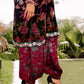 Lilac Purple Floral Palachi Velvet Box Shirt with Balloon Pants