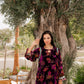 Lilac Purple Floral Palachi Velvet Box Shirt with Balloon Pants