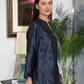 MILA Charcoal Midnight Blue Tonal Embroidered Silk Co-ord Set