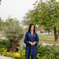 Navy Tonal Silk Co-ord