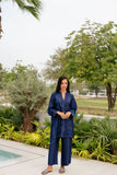 Navy Tonal Silk Co-ord