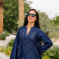 Navy Tonal Silk Co-ord