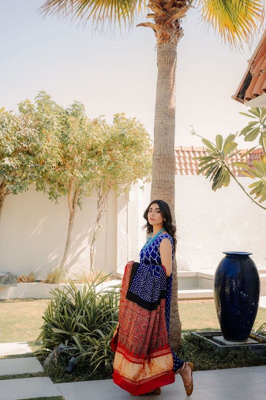 Royal Blue Bandhani Suit