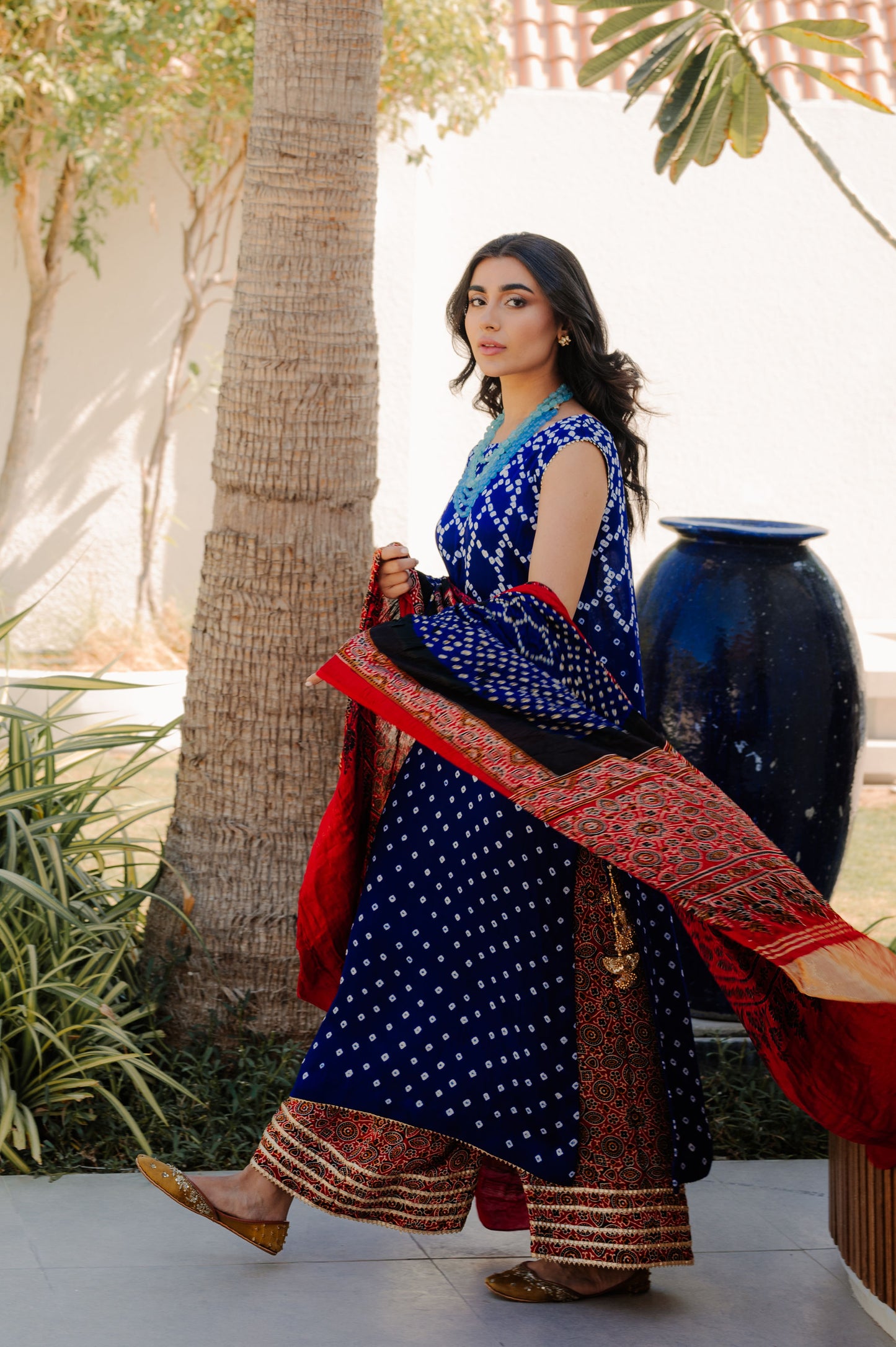 Royal Blue Bandhani Suit