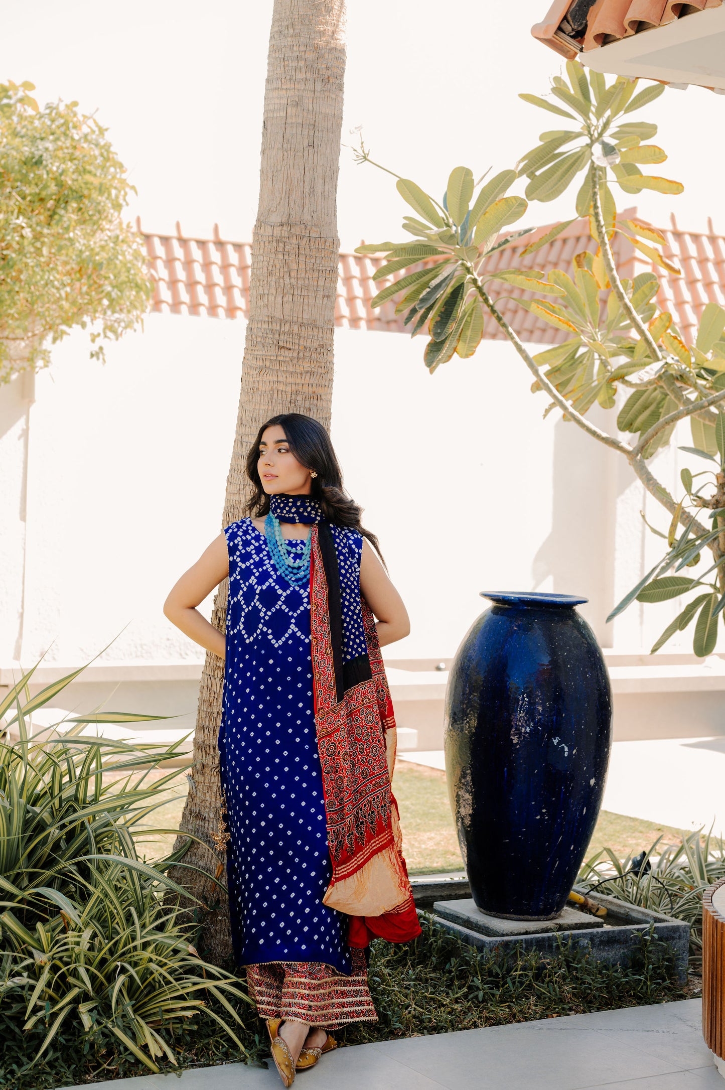 Royal Blue Bandhani Suit
