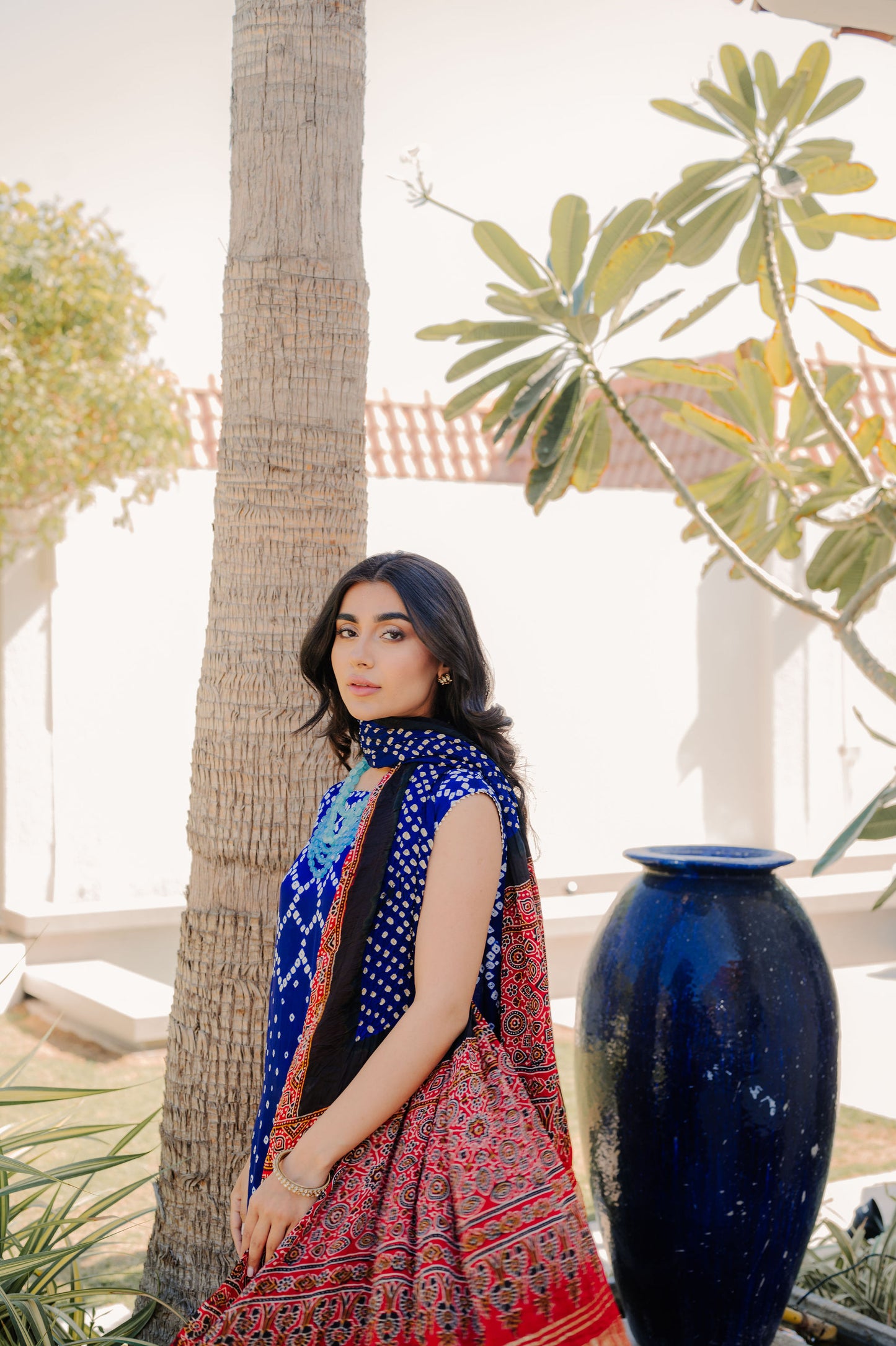 Royal Blue Bandhani Suit