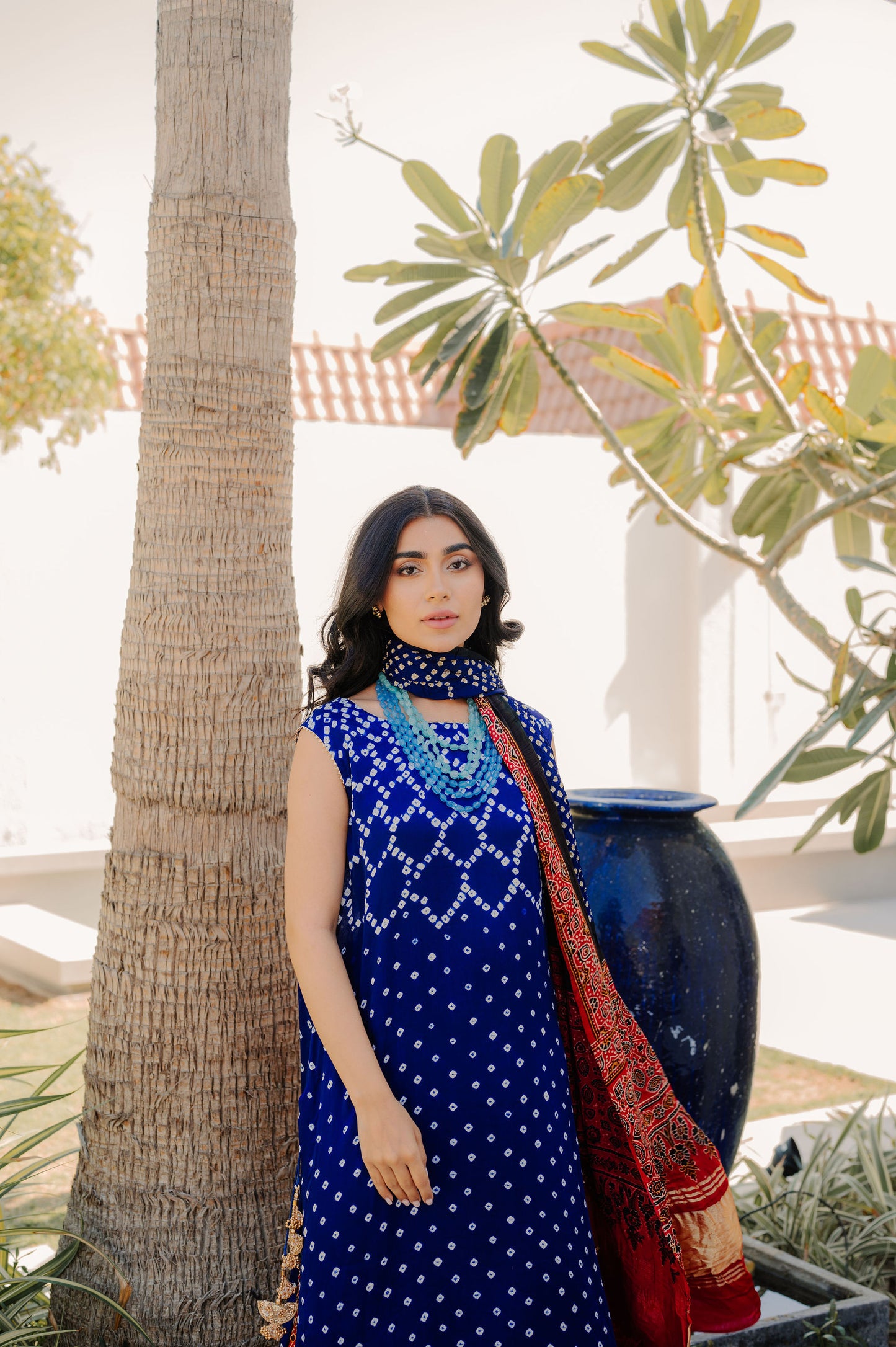 Royal Blue Bandhani Suit