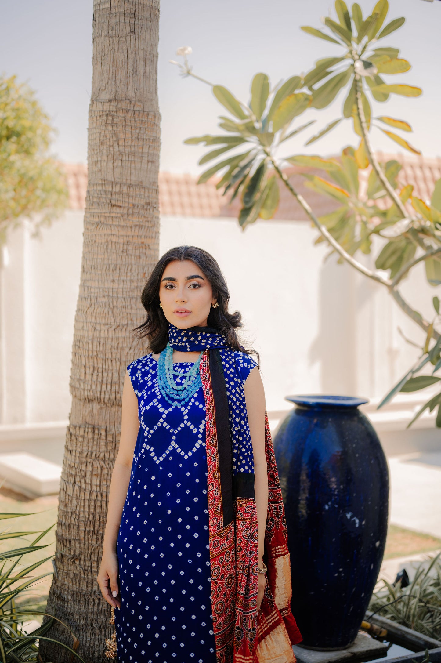 Royal Blue Bandhani Suit
