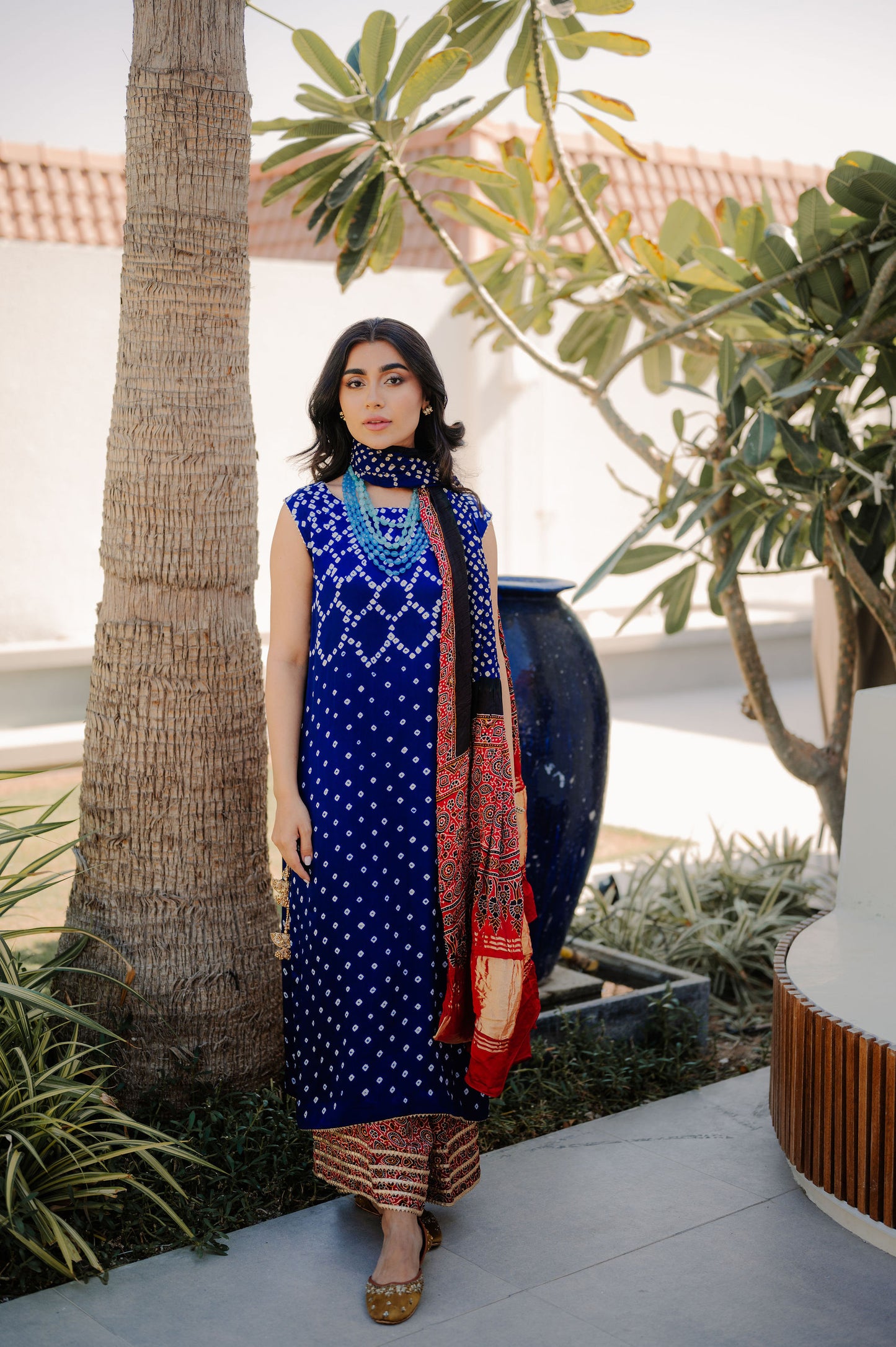 Royal Blue Bandhani Suit