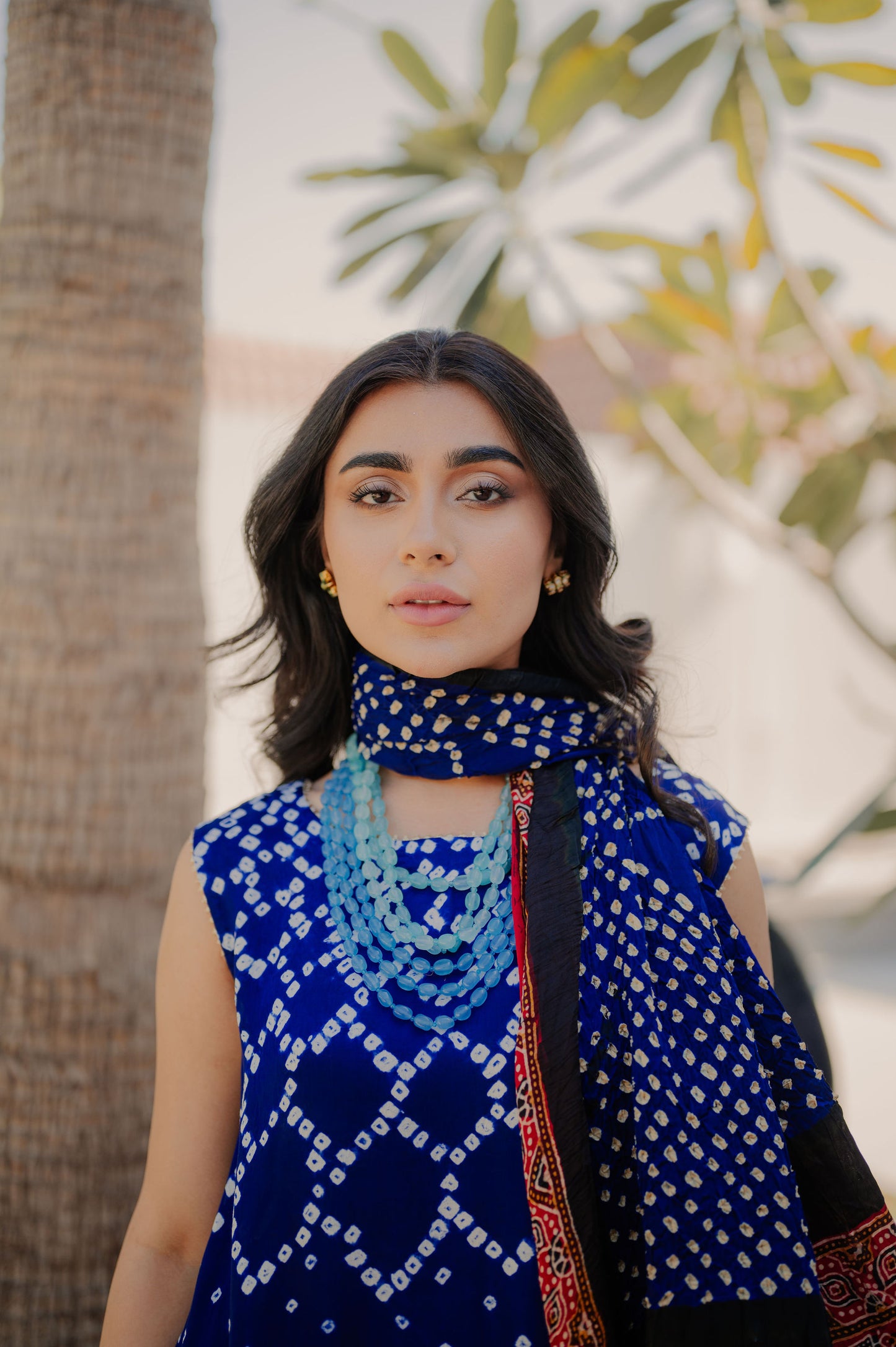 Royal Blue Bandhani Suit