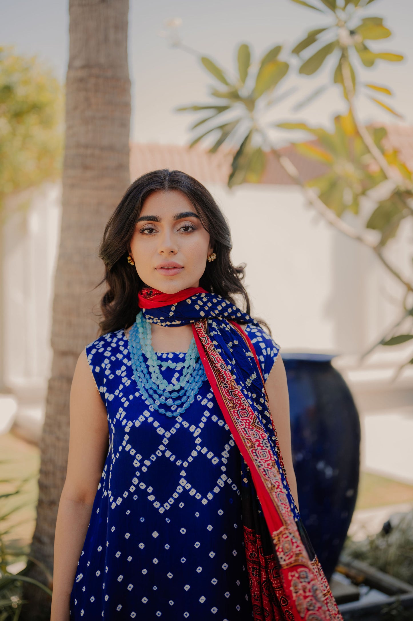 Royal Blue Bandhani Suit