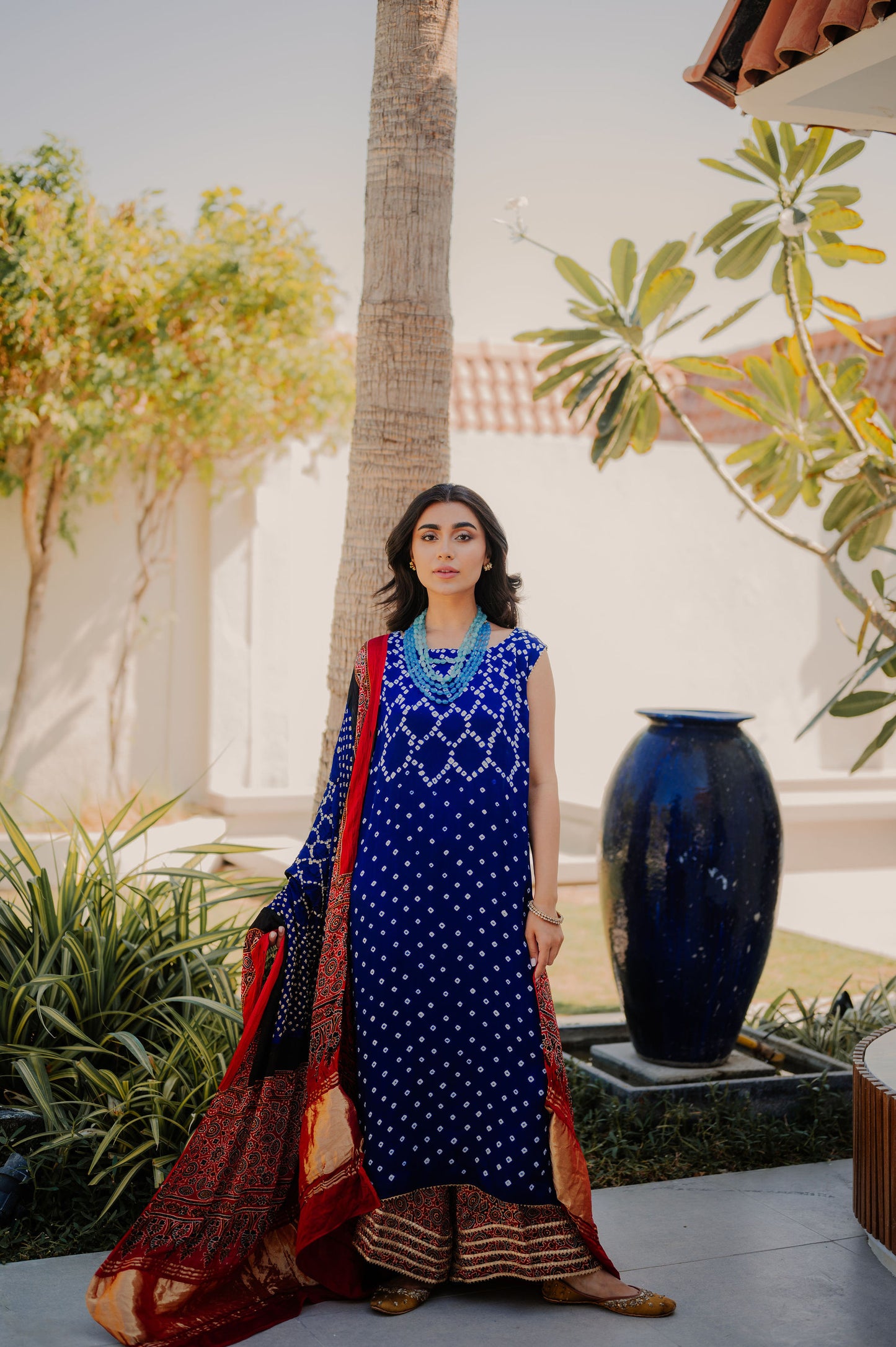 Royal Blue Bandhani Suit