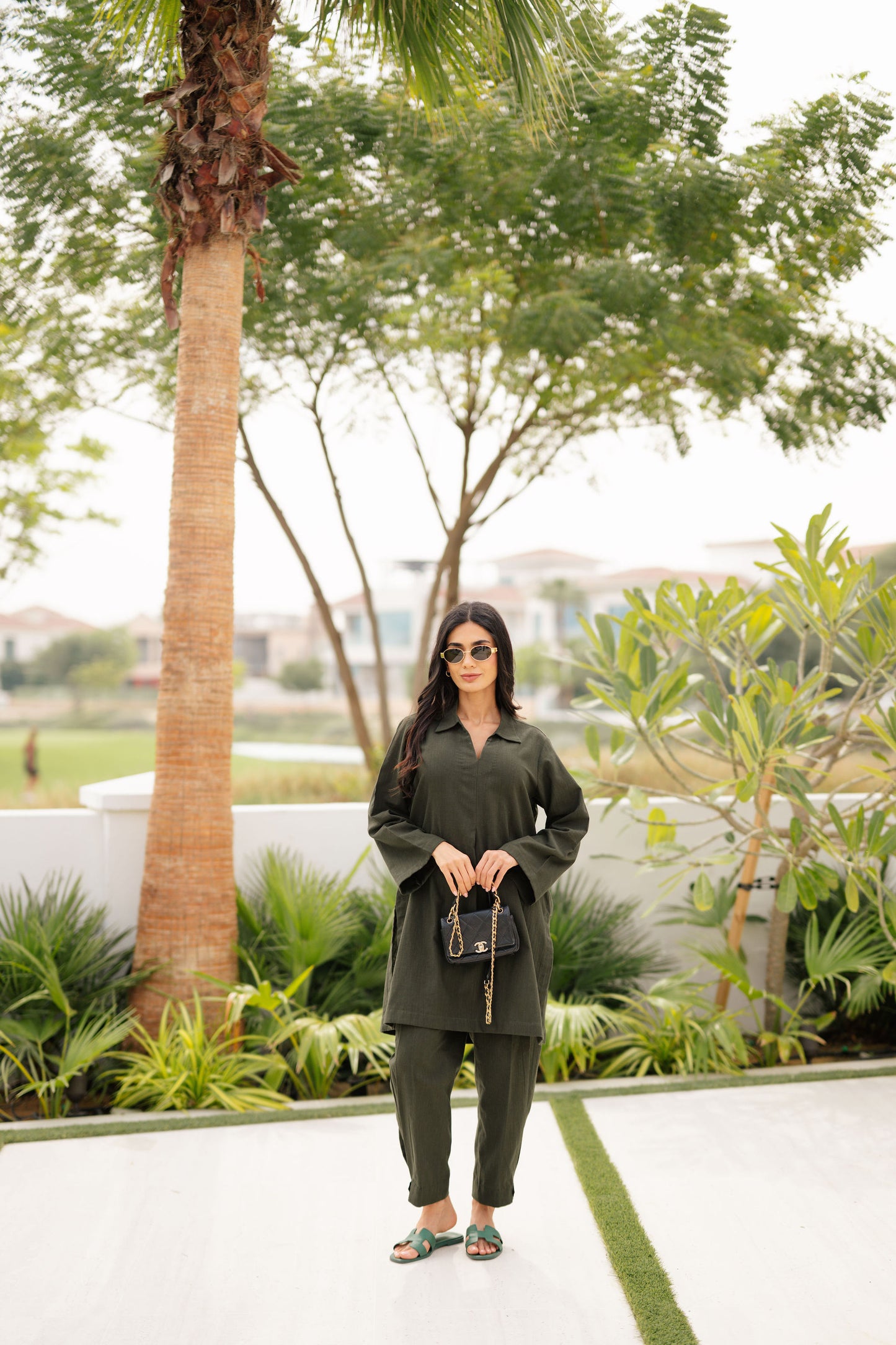 Olive Linen Co-ord Set