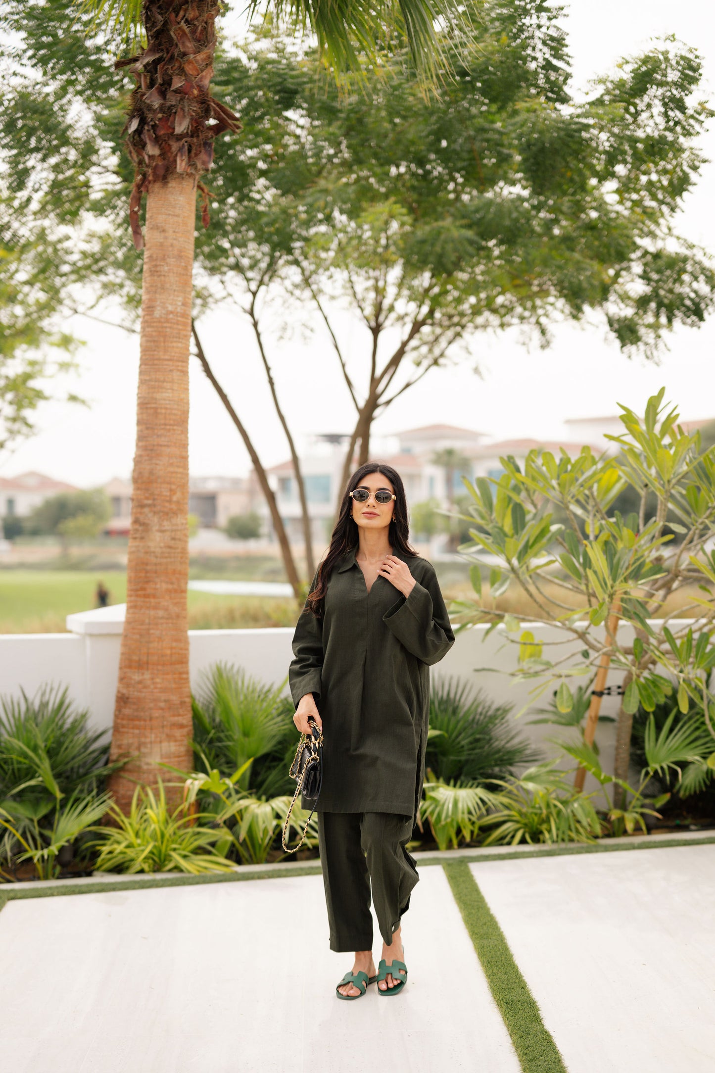 Olive Linen Co-ord Set