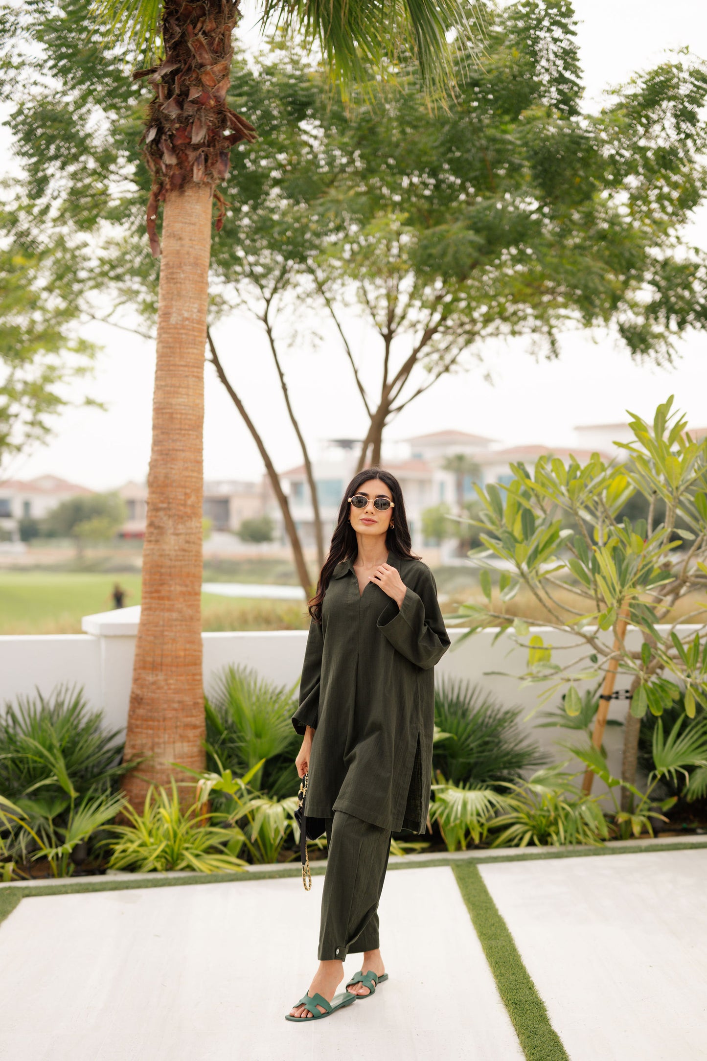 Olive Linen Co-ord Set