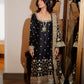 Black Chanderi Silk Kaamdani & Zari Embroidered 3 Piece Suit