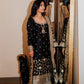 Black Chanderi Silk Kaamdani & Zari Embroidered 3 Piece Suit