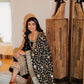 Black Chanderi Silk Kaamdani & Zari Embroidered 3 Piece Suit