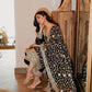 Black Chanderi Silk Kaamdani & Zari Embroidered 3 Piece Suit