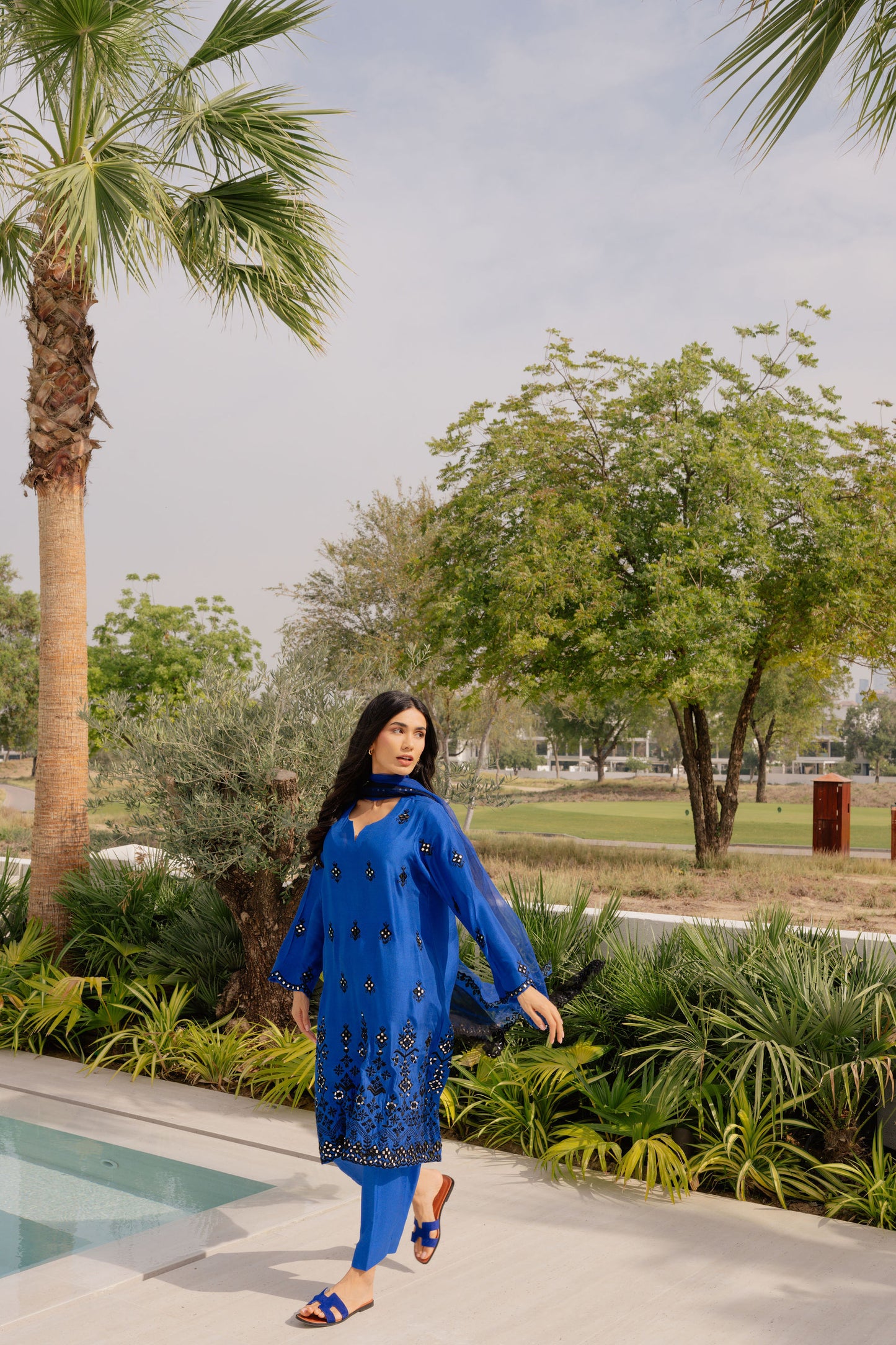 Royal Blue Mirrorwork Suit