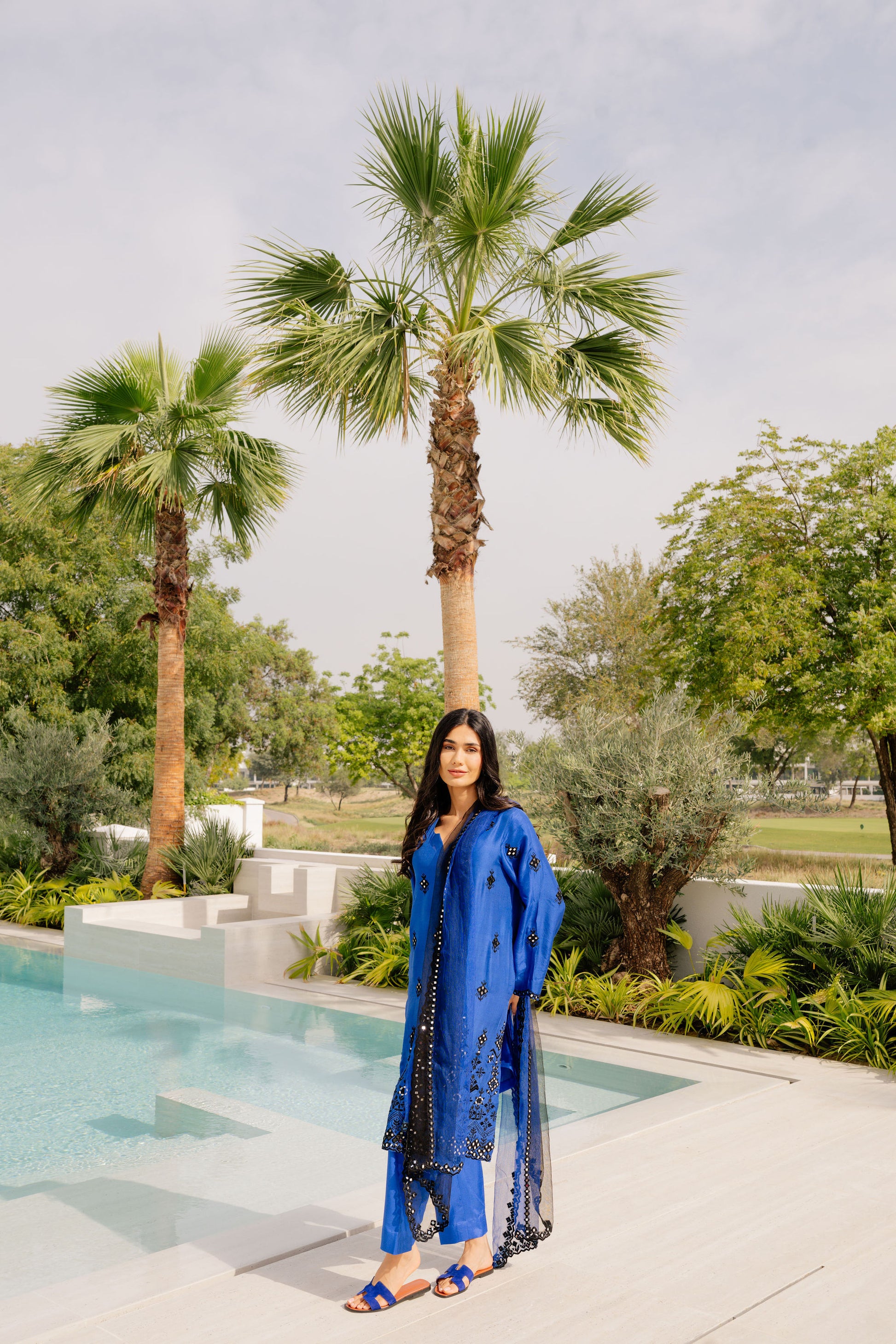 Royal Blue Mirrorwork Suit