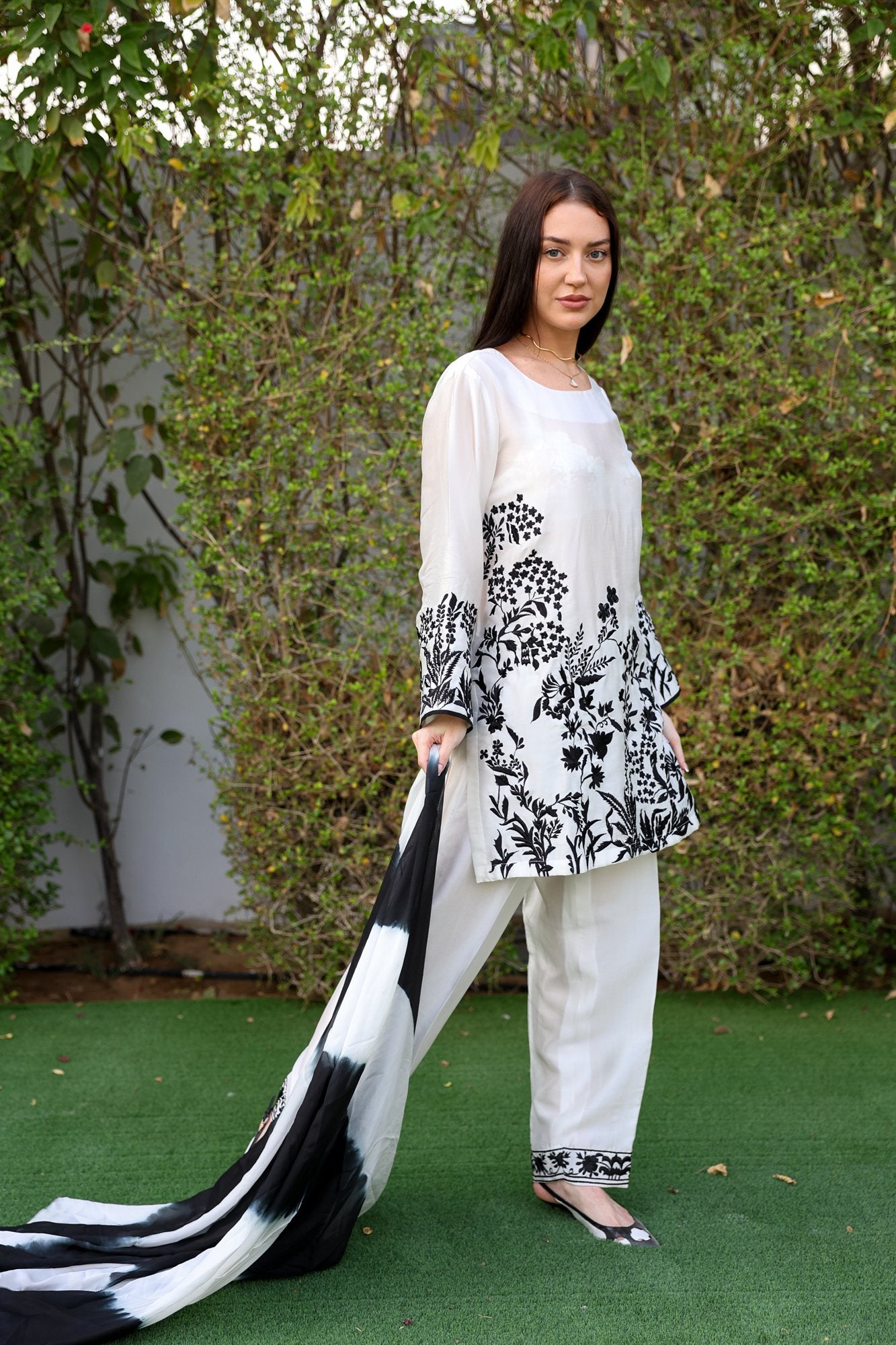 Ivory Premium Silk Sequin & Crystal Embellished 3 Piece Suit