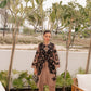 Sand Appliqué Silk Suit
