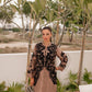 Sand Appliqué Silk Suit
