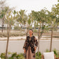 Sand Appliqué Silk Suit