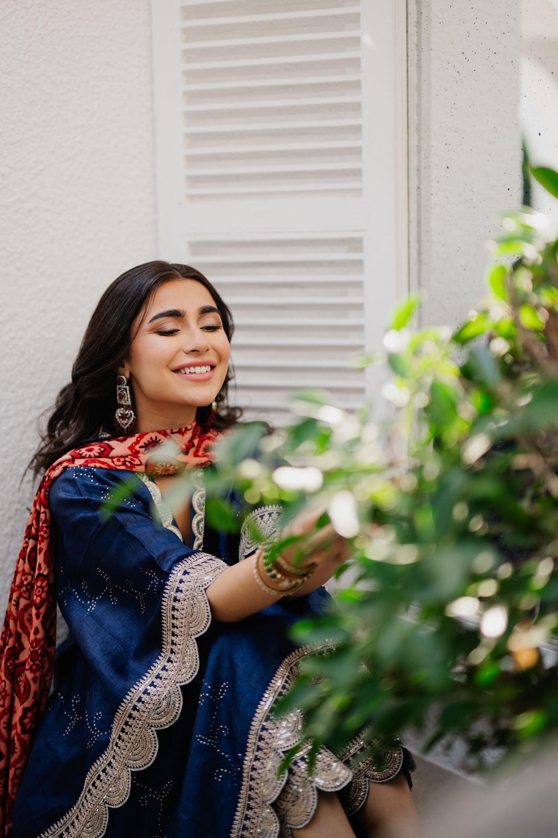 Navy Zari Bandhani Co-ord